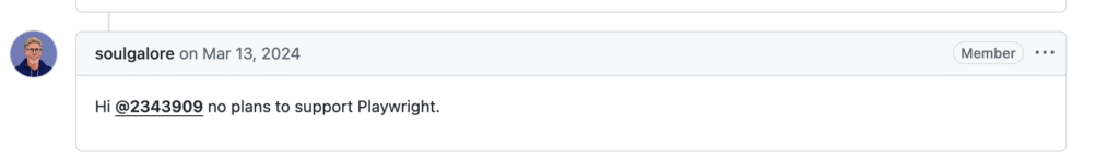 Playwright i lighthouse komentarz