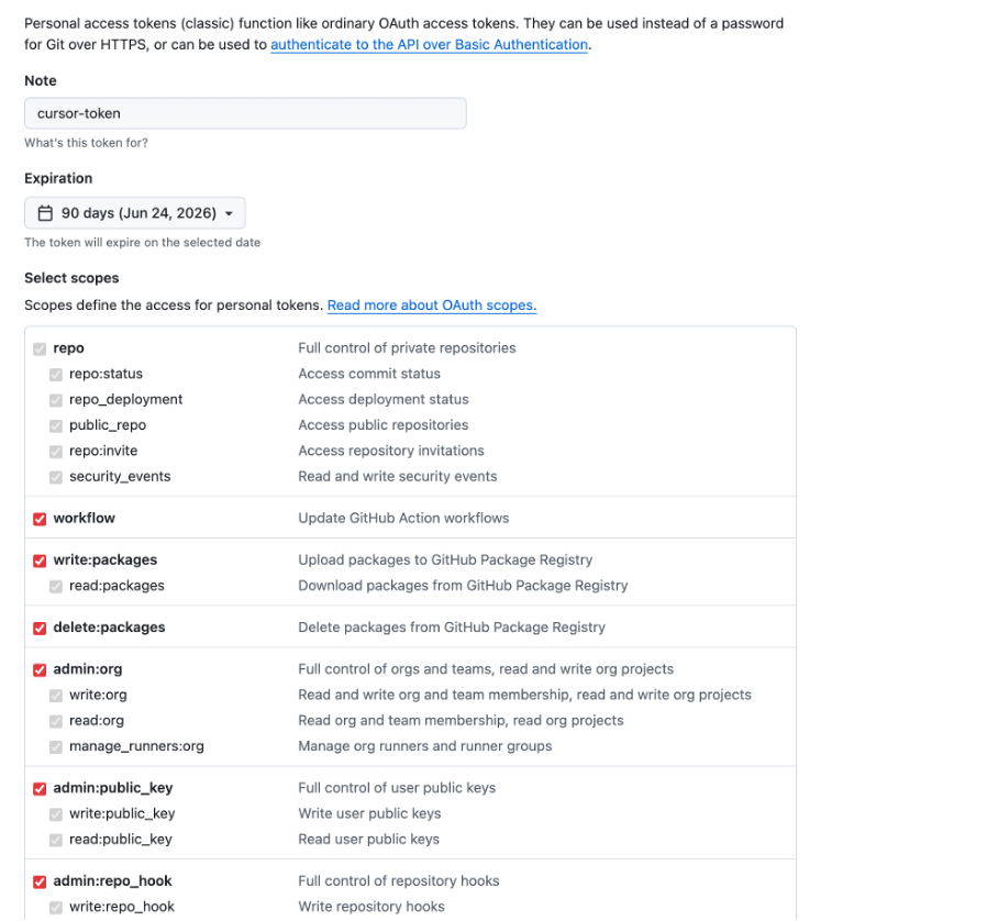 MCP test automation token creation