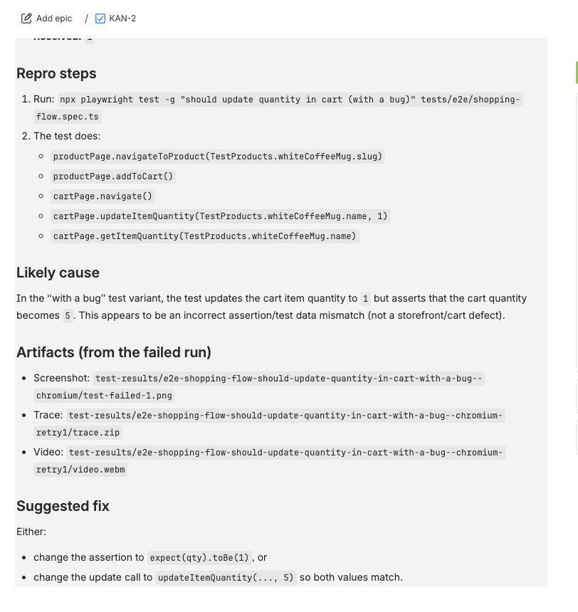 Jira MCP ticket created
