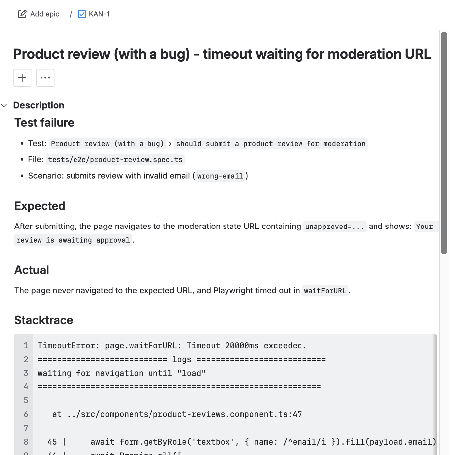 Jira MCP ticket created